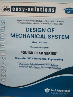 Easy Solutions - Design OF Mechanical System - MU